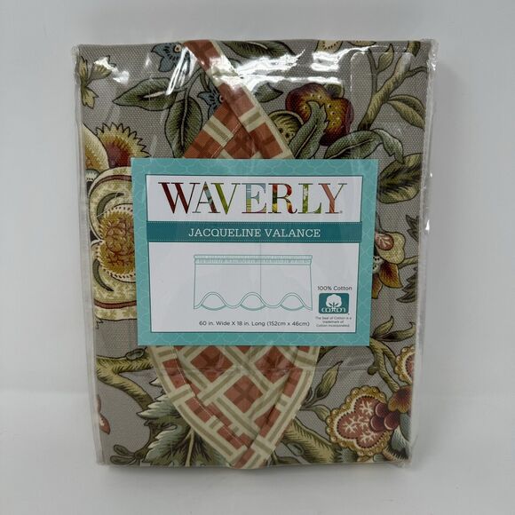 Waverly Imperial Dress Jacqueline Antique Valance 60" x 18" Multicolor Cotton - Picture 1 of 4